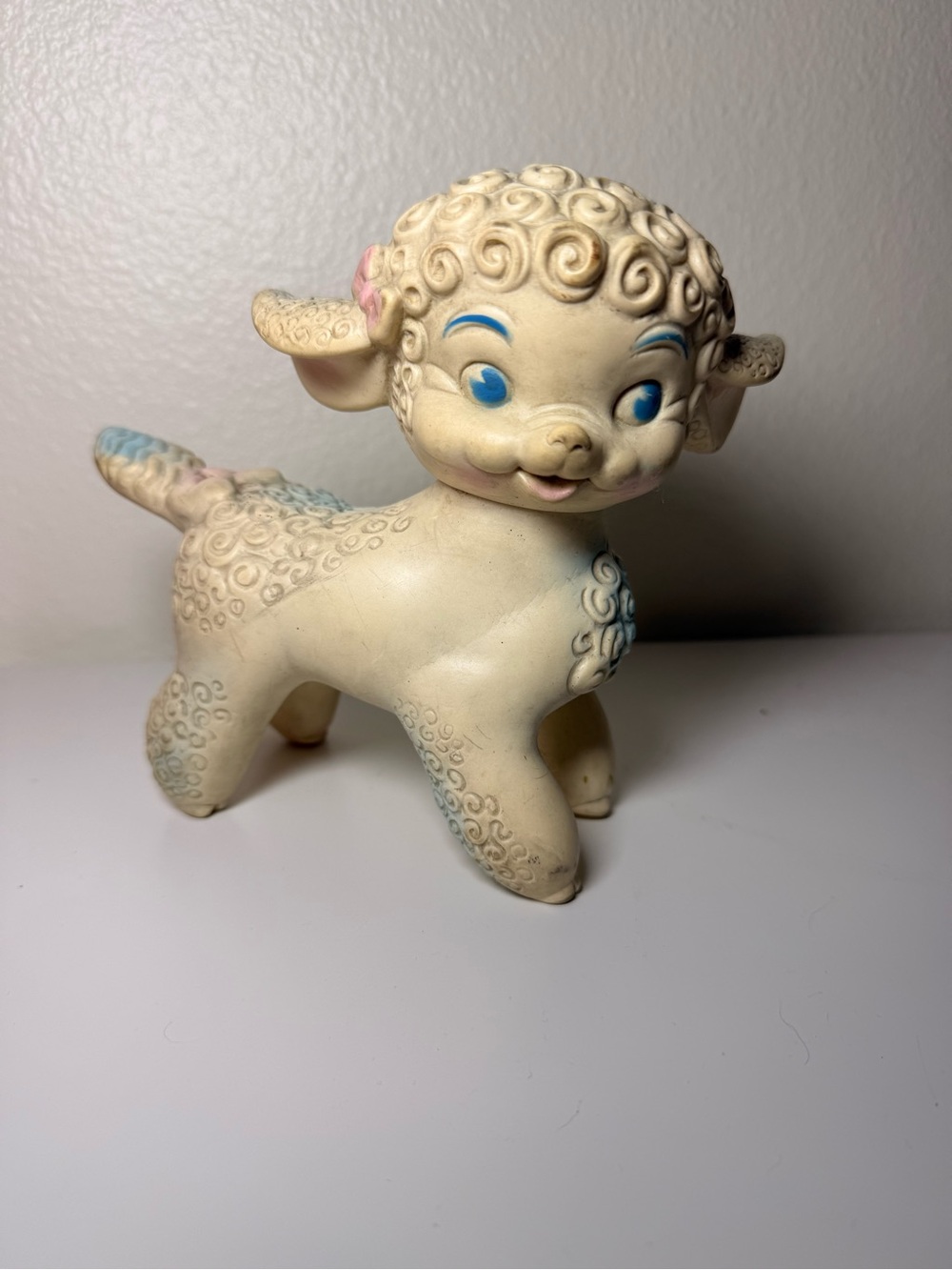 Vintage 1962 Edward Mobley Lamb Figurine | Rubber & Plastic Corp.